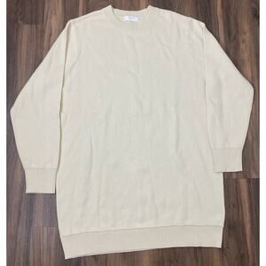 Women One Grey Day OGD cotton cashmere blend crewneck oversized sweater M